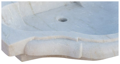 Biscottini Acquaio in marmo bianco L77xPR55xH13 cm Vasca realizzata completamente