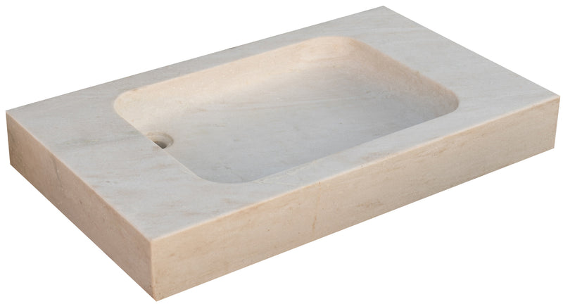 Biscottini Acquaio in marmo bianco L89xPR52xH13 cm Vasca realizzata completamente