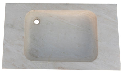 Biscottini Acquaio in marmo bianco L89xPR52xH13 cm Vasca realizzata completamente