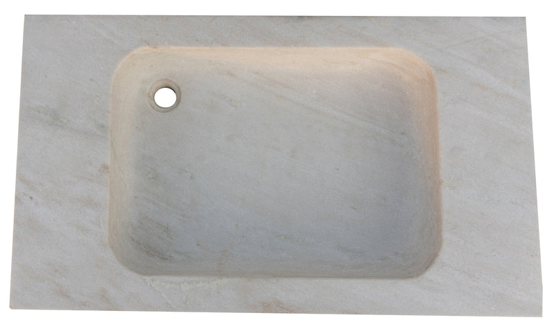 Biscottini Acquaio in marmo bianco L89xPR52xH13 cm Vasca realizzata completamente