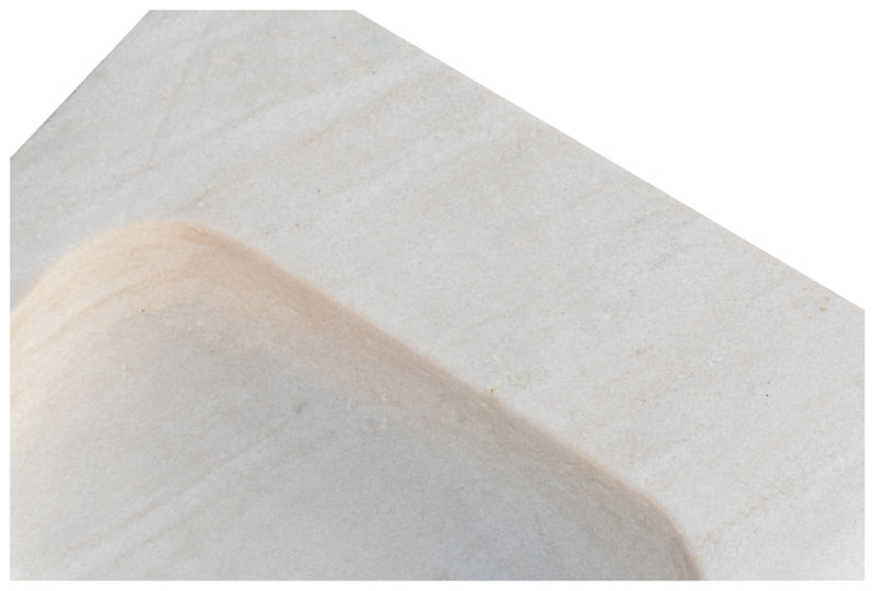 Biscottini Acquaio in marmo bianco L89xPR52xH13 cm Vasca realizzata completamente