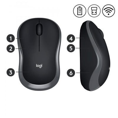 Logitech Mouse Ottico Wireless M185 Grey 910-002235