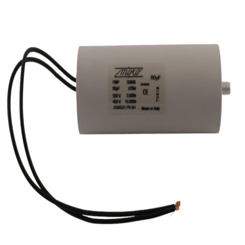 Condensatore 60f 450V con codolo e cavo 25cm Aleyay