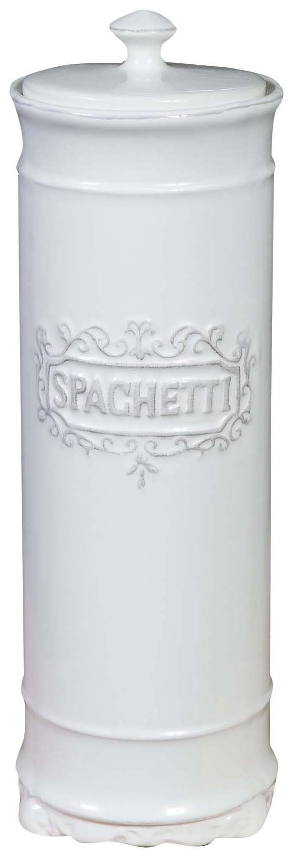 Biscottini Contenitore per spaghetti in porcellana bianca Shabby L10xPR10xH30 cm
