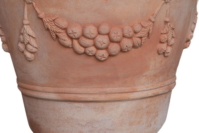 Biscottini Vaso in terracotta Galestro festonato 100% Made in Italy, interamente fatto a mano