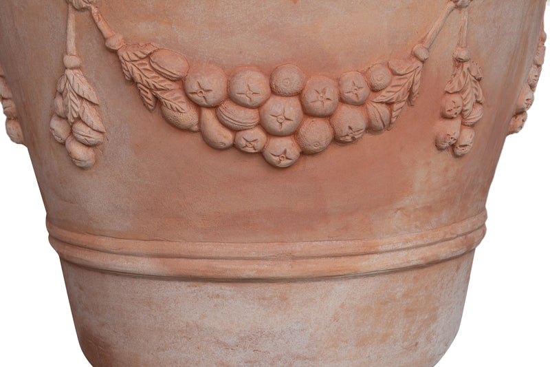 Biscottini Vaso in terracotta Galestro festonato 100% Made in Italy, interamente fatto a mano