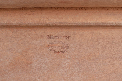 Biscottini Vaso in terracotta Galestro festonato 100% Made in Italy, interamente fatto a mano