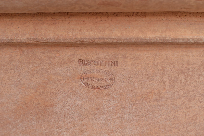 Biscottini Vaso in terracotta Galestro festonato 100% Made in Italy, interamente fatto a mano