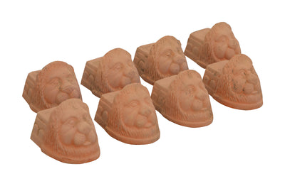 Biscottini SET 8 PIEDINI SOTTOVASO INVECCHIATI, IN TERRACOTTA TOSCANA 100% MADE IN ITALY INTERMENTE LAVORATA A MANO L10XPR8XH8 CM