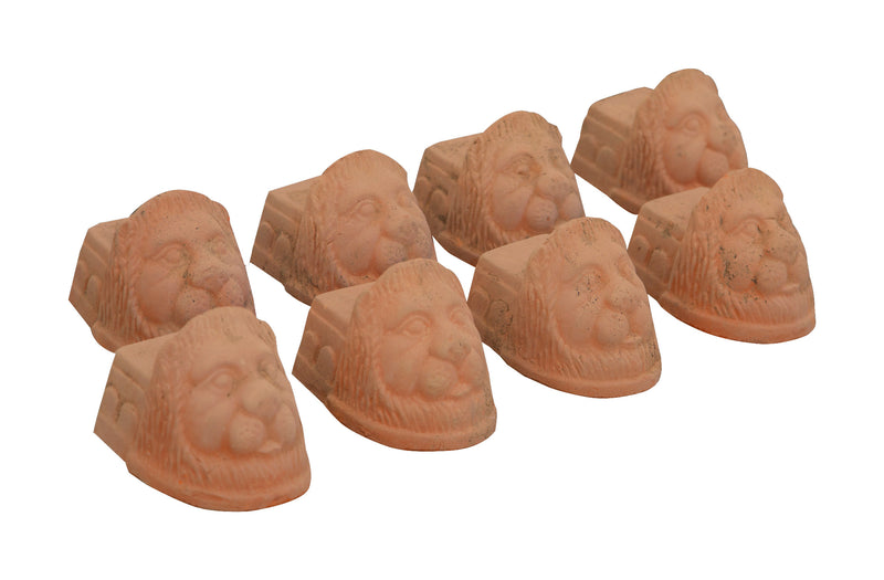 Biscottini SET 8 PIEDINI SOTTOVASO INVECCHIATI, IN TERRACOTTA TOSCANA 100% MADE IN ITALY INTERMENTE LAVORATA A MANO L10XPR8XH8 CM
