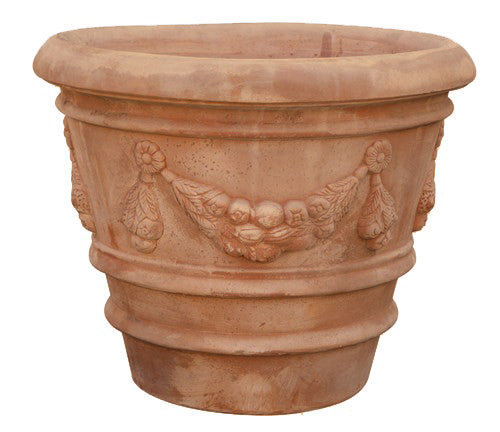 Biscottini CONCA FESTONATA INVECCHIATA, IN TERRACOTTA TOSCANA 100% MADE IN ITALY INTERAMENTE LAVORATA A MANO