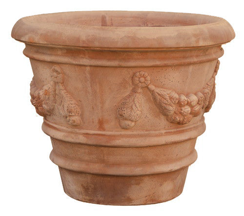 Biscottini CONCA FESTONATA INVECCHIATA, IN TERRACOTTA TOSCANA 100% MADE IN ITALY INTERAMENTE LAVORATA A MANO