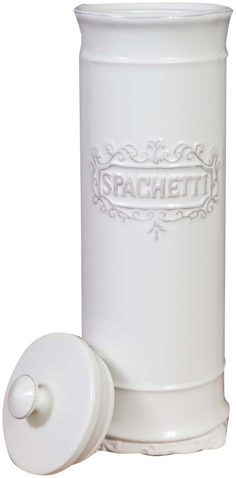 Biscottini Contenitore per spaghetti in porcellana bianca Shabby L10xPR10xH30 cm