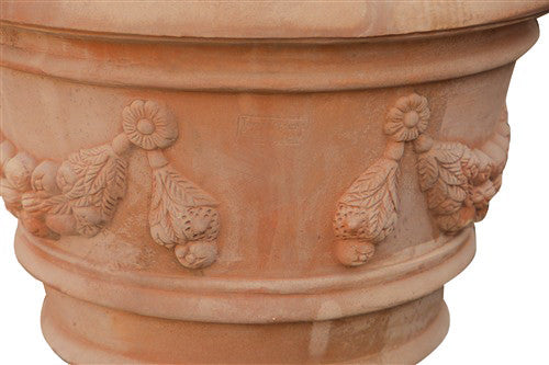 Biscottini CONCA FESTONATA INVECCHIATA, IN TERRACOTTA TOSCANA 100% MADE IN ITALY INTERAMENTE LAVORATA A MANO