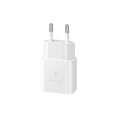 CARICABATTERIA DA RETE SAMSUNG SUPER FAST CHARGING 15W USB-C EP-T1510XWEGEU + CAVO TYPE-C WHITE