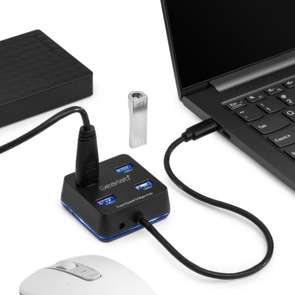 4 Port USB 3.2 Hub with USB-C