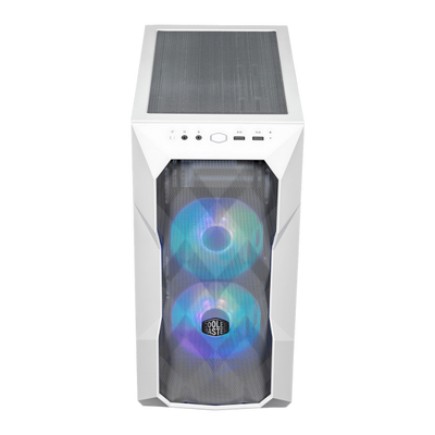 Case MasterBox TD300 Mesh White- 2USB3.2-2xCombo 2.5"/3.5"-2x2.5"-2x120mm SickleFlow PWM ARGB Front Fans-ARGB/PWM Hub-NO PSU