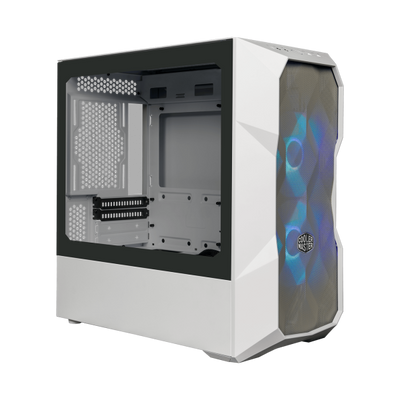 Case MasterBox TD300 Mesh White- 2USB3.2-2xCombo 2.5"/3.5"-2x2.5"-2x120mm SickleFlow PWM ARGB Front Fans-ARGB/PWM Hub-NO PSU