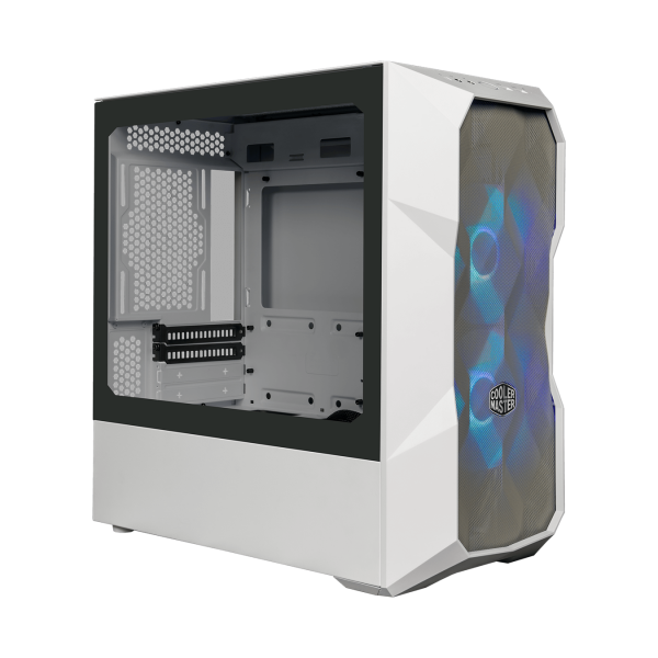Case MasterBox TD300 Mesh White- 2USB3.2-2xCombo 2.5"/3.5"-2x2.5"-2x120mm SickleFlow PWM ARGB Front Fans-ARGB/PWM Hub-NO PSU