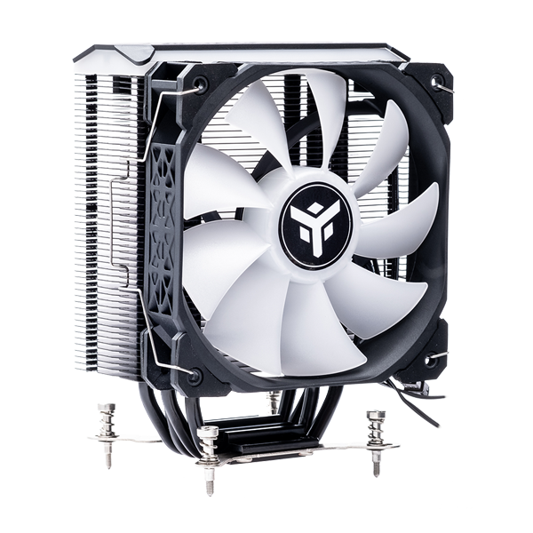 Dissipatore ad aria ICY-4HLA - Skt universale- 150W TDP- 4 HP- ventola 12cm- full black- ARGB