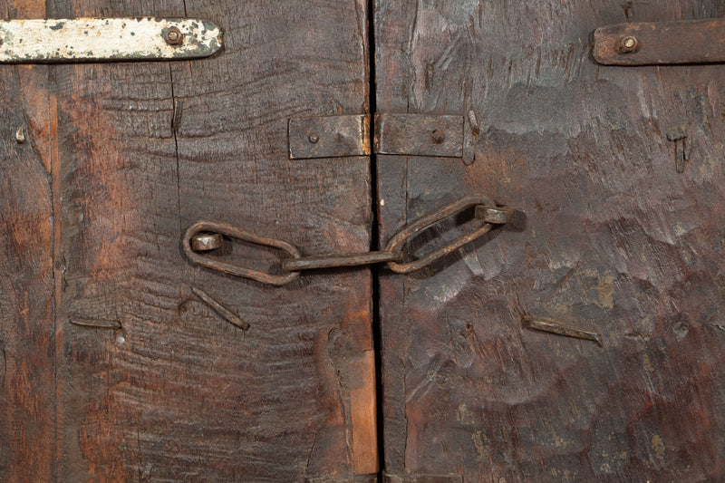 Biscottini Porta in legno massello e ferro da interno o da esterno vecchia e antica medievale scorrevole