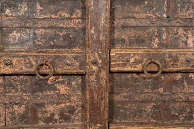 Biscottini Porta in legno massello e ferro da interno o da esterno vecchia e antica medievale scorrevole