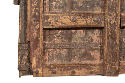 Biscottini Porta in legno massello e ferro da interno o da esterno vecchia e antica medievale scorrevole