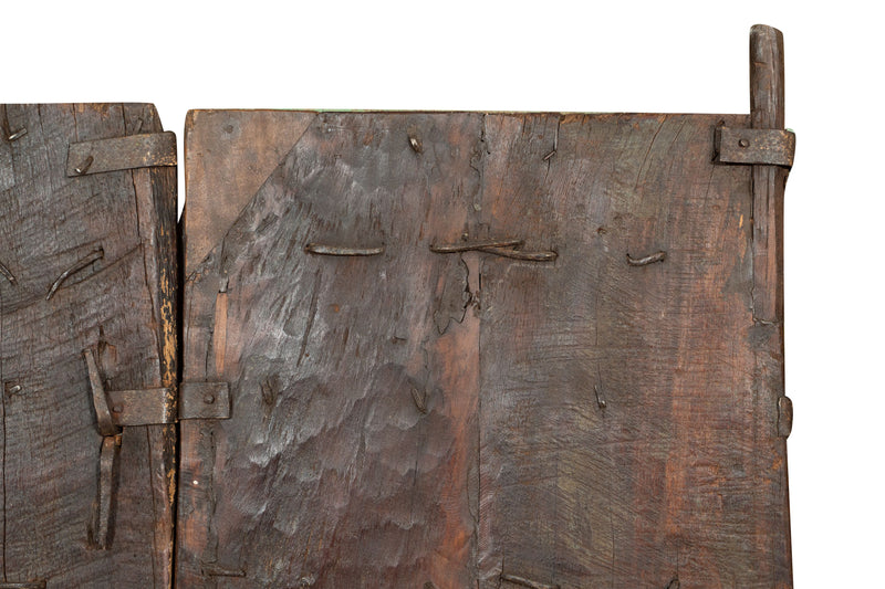 Biscottini Porta in legno massello e ferro da interno o da esterno vecchia e antica medievale scorrevole