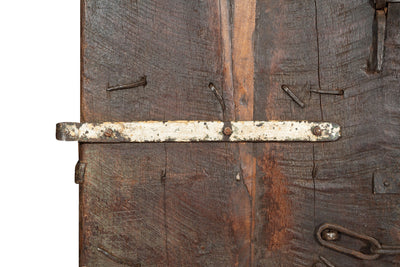 Biscottini Porta in legno massello e ferro da interno o da esterno vecchia e antica medievale scorrevole
