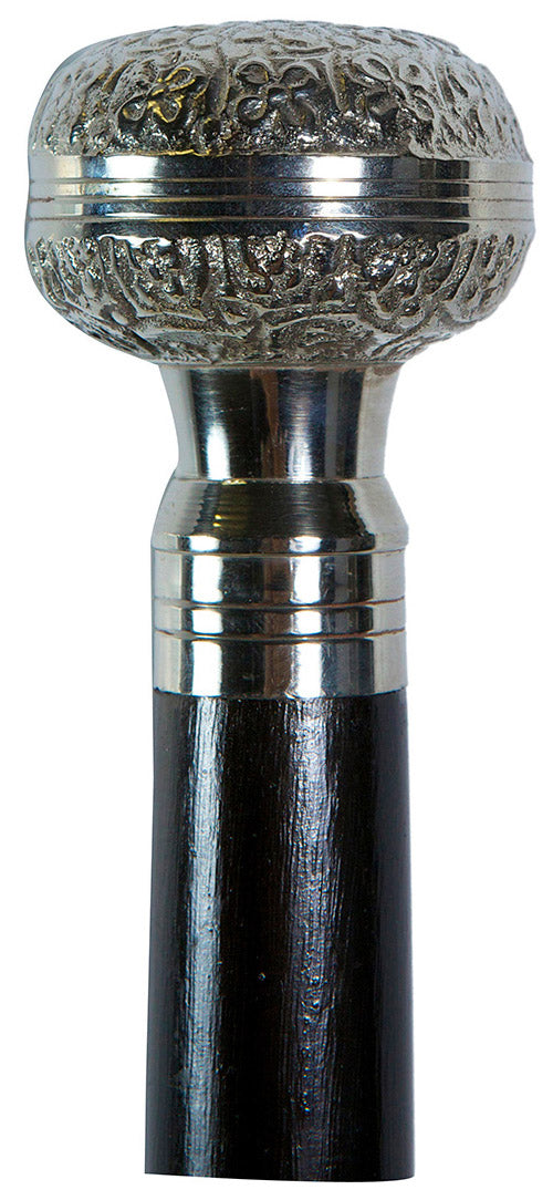 Biscottini Bastone nero da passeggio in legno e peltro Elegante stile inglese Offerta