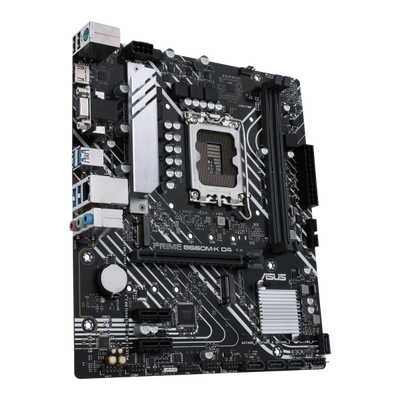 Scheda madre Asus PRIME B660M-K D4 - Supporto processori Intel Socket 1700 12th e 13th Gen Intel Core, Pentium Gold and Celeron - Ram 2x DDR4 - Hdmi, Vga - RAID 0,1,5,10 - 8x Usb3.2 / 6x Usb2.0
