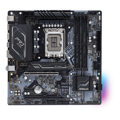 Scheda madre AsRock H670M Pro RS - Supporto processori Intel Socket 1700 12th Gen Intel Core - Ram 4x DDR4 - Hdmi, DisplayPort - RAID 0,1,5,10 - 8x Usb3.2 / 2x Usb2.0 - GLan - Audio HD - Micro-ATX