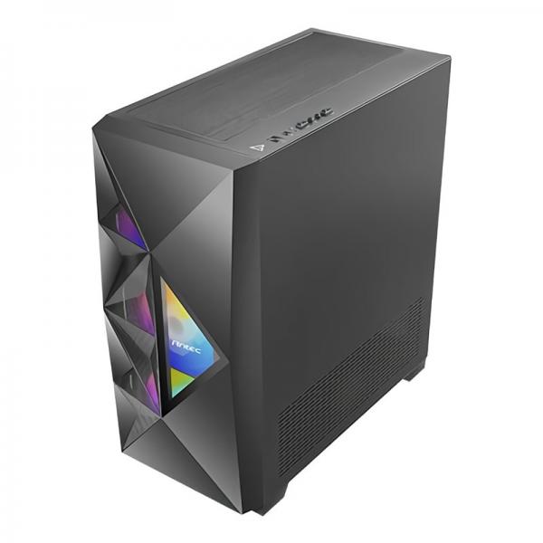 Antec DF800 FLUX Midi Tower Nero (ANTEC DF800 FLUX Case, Gaming, Black, Mid Tower, 2 x USB 3.0, Tempered Glass Side Window Panel, Geometrical Mesh Design & Mirror Surface Front Panel, Addressable RGB