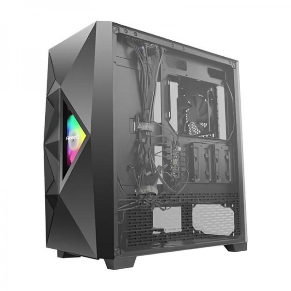 Antec DF800 FLUX Midi Tower Nero (ANTEC DF800 FLUX Case, Gaming, Black, Mid Tower, 2 x USB 3.0, Tempered Glass Side Window Panel, Geometrical Mesh Design & Mirror Surface Front Panel, Addressable RGB