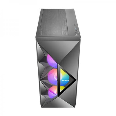 Antec DF800 FLUX Midi Tower Nero (ANTEC DF800 FLUX Case, Gaming, Black, Mid Tower, 2 x USB 3.0, Tempered Glass Side Window Panel, Geometrical Mesh Design & Mirror Surface Front Panel, Addressable RGB