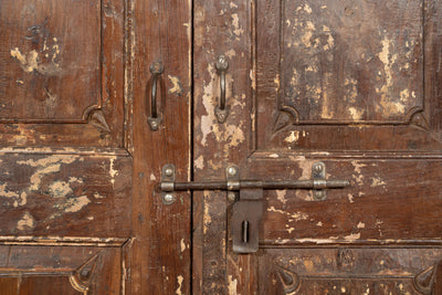 Biscottini Porta in legno massello e ferro da interno o da esterno vecchia e antica medievale scorrevole