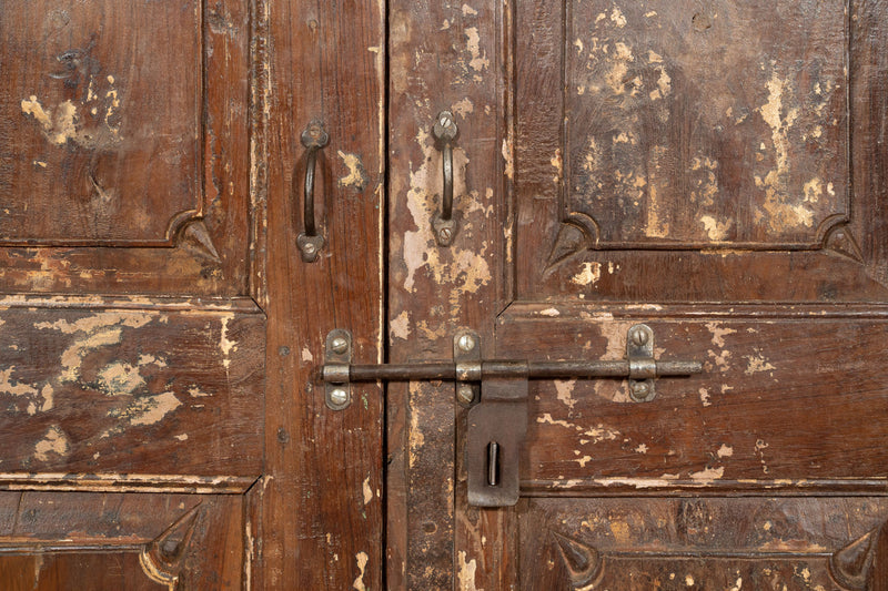 Biscottini Porta in legno massello e ferro da interno o da esterno vecchia e antica medievale scorrevole