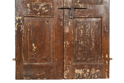 Biscottini Porta in legno massello e ferro da interno o da esterno vecchia e antica medievale scorrevole