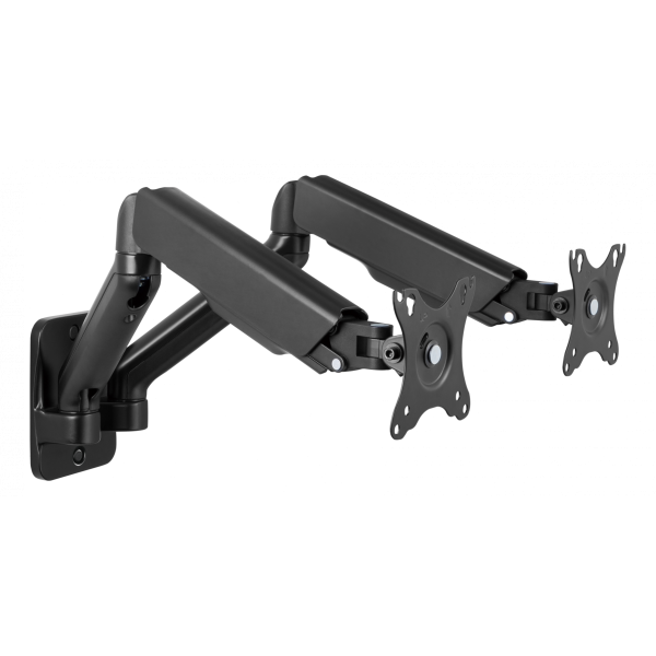Deltaco ARM-0361 Supporti a parete per TV 81,3 cm [32] Nero (DELTACO Office, Dual wall, gas spring,)