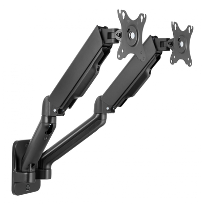 Deltaco ARM-0361 Supporti a parete per TV 81,3 cm [32] Nero (DELTACO Office, Dual wall, gas spring,)