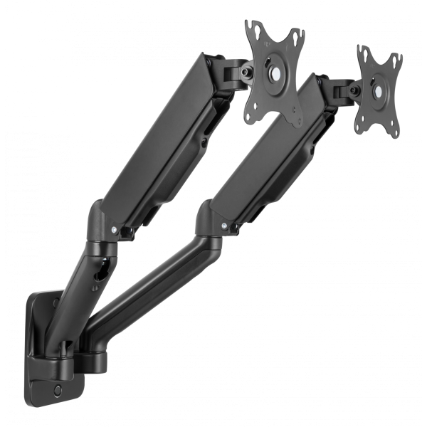Deltaco ARM-0361 Supporti a parete per TV 81,3 cm [32] Nero (DELTACO Office, Dual wall, gas spring,)