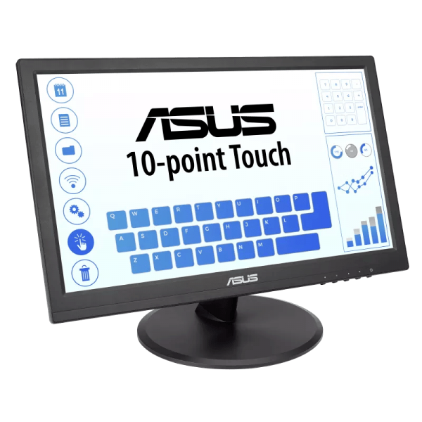 Monitor Asus VT168HR - Display 15.6 pollici LED Touchscreen - 16:9 - 1366x768 Pixel WXGA - Luminosit 220 cd/m2 - Contrasto 100.000.000 :1 - 5ms - Vga, Hdmi - Vesa - Nero