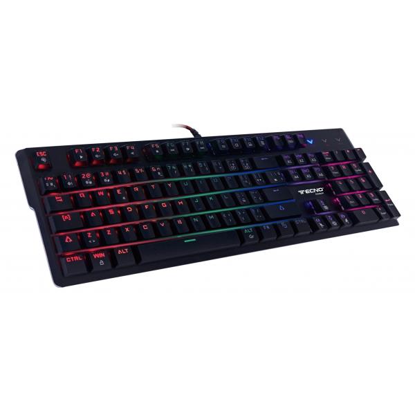 Tastiera Tecno multimediale professionale - Meccanica - 105 Tasti retroilluminati - Retroilluminazione RGB - Blue Switch - Usb - Nera