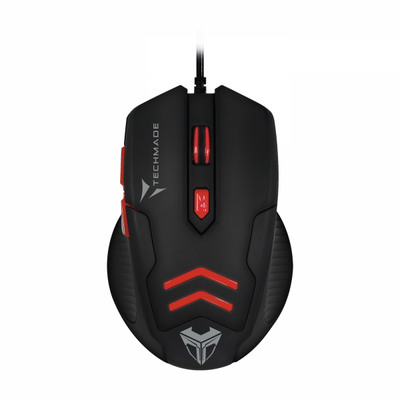 Techmade Mouse Gaming Con Pad Usb Led Light Nero/rosso Tm-m016-red