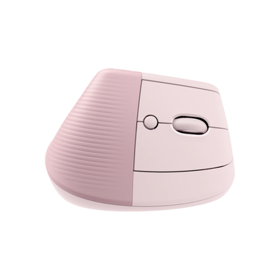 Logitech Lift Mouse Wireless Verticale Ergonomico, Ricevitore USB Bluetooth o Logi Bolt, Silenzioso - Rosa