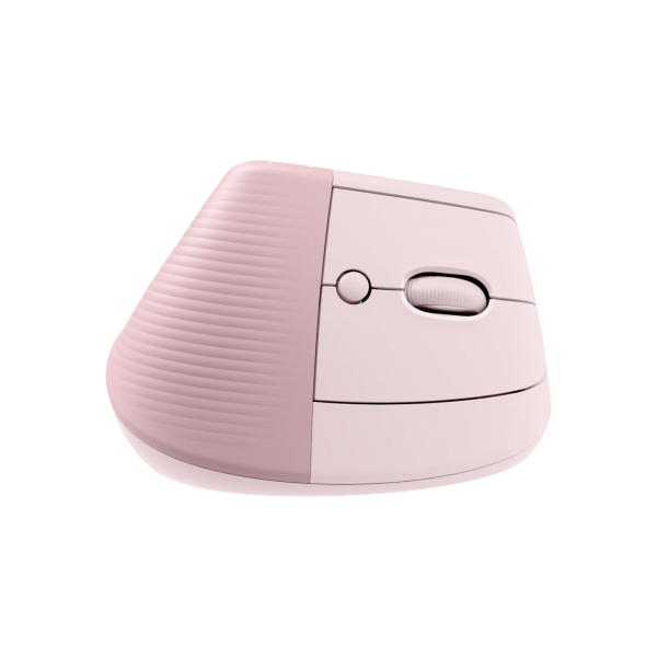 Logitech Lift Mouse Wireless Verticale Ergonomico, Ricevitore USB Bluetooth o Logi Bolt, Silenzioso - Rosa