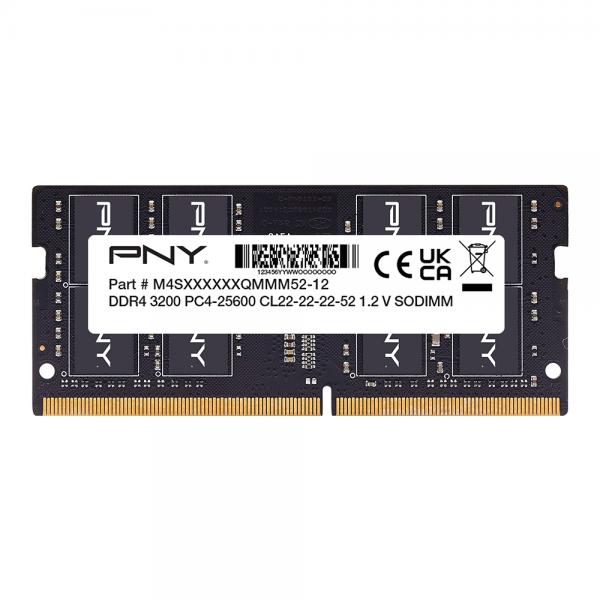 Memoria SoDimm Ram PNY MN16GSD43200-TB - 16 GB (Modulo Singolo) - DDR4 SDRAM - 3200 MHz / PC4-25600 - CL22 - 1.2V - Unbuffered - Per notebook