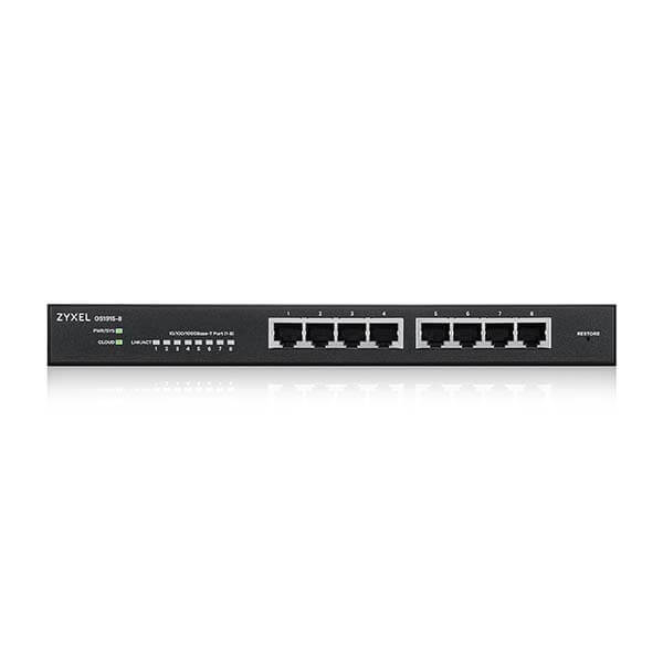 Zyxel GS1915-8 Gestito L2 Gigabit Ethernet [10/100/1000] Nero (Zyxel GS1915 Series GS1915-8 - Switch - managed - smart - 8 x 10/100/1000 - desktop, wall-mountable)