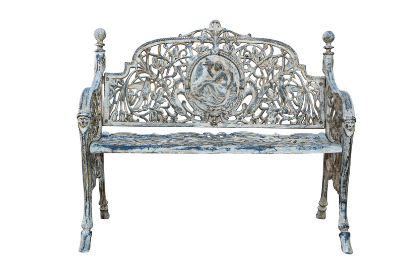 Biscottini Panchina Liberty in ghisa finitura anticata Molto Robusta, stabile Offerta