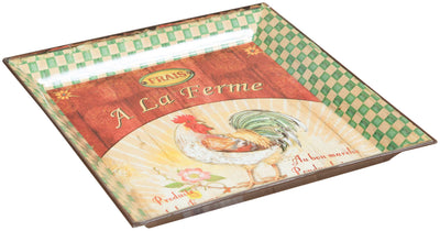 Biscottini Set 3 vassoi in policarbonato decorato anticato A LA FERME GREEN composto